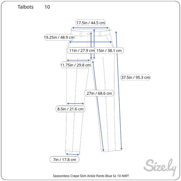 Talbots Seasonless Crepe Slim Ankle Dress Pants Side Zip Slash Pockets 10 NWT - Picture 7 of 7